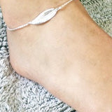 Feather Charm Sterling Anklet