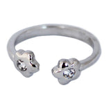 CZ Flower Sterling Adjustable Toe Ring
