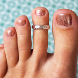 Garden Party Gold Fill Adjustable Toe Ring shown on a toe