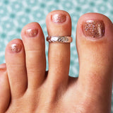 Garden Party Sterling Toe Ring on a foot
