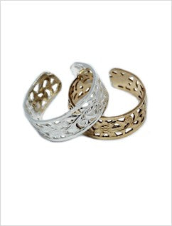 Calypso Adjustable Toe Ring shown in both sterling and 14K gold fill