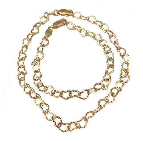 Heart Chain 18k Gold Fill Anklet or Bracelet