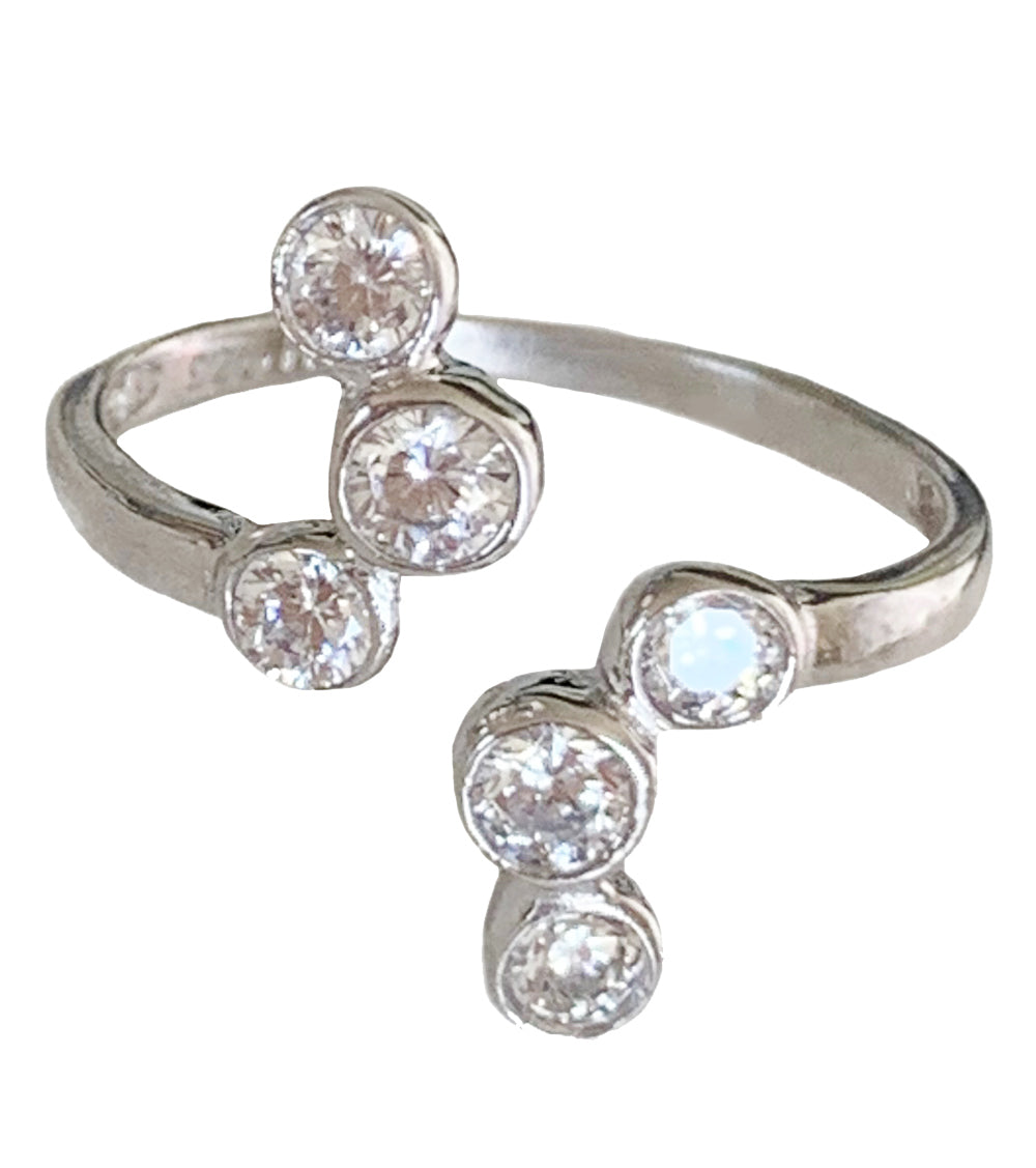 CZ High Seas Sterling Adj Toe Ring