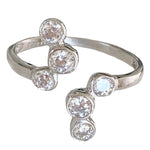 CZ High Seas Sterling Adj Toe Ring