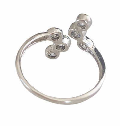 CZ High Seas Sterling Adj Toe Ring