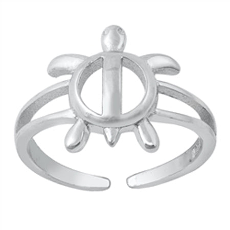 Honu Hawaiian Turtle Sterling Adj Toe Ring