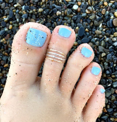 Four Strand Sterling & Gold Fill Toe Ring shown on a toe