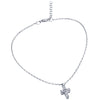 CZ Cross Sterling Anklet