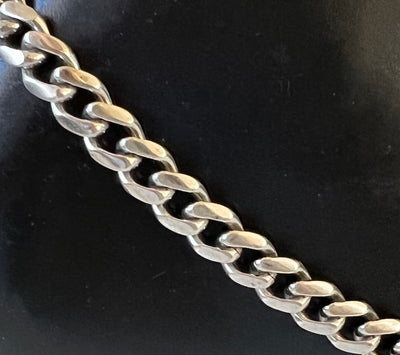 Men's Silver Cuban Chain Anklet 11"