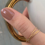 Three Strand Interlock Fidget Ring 14K Gold