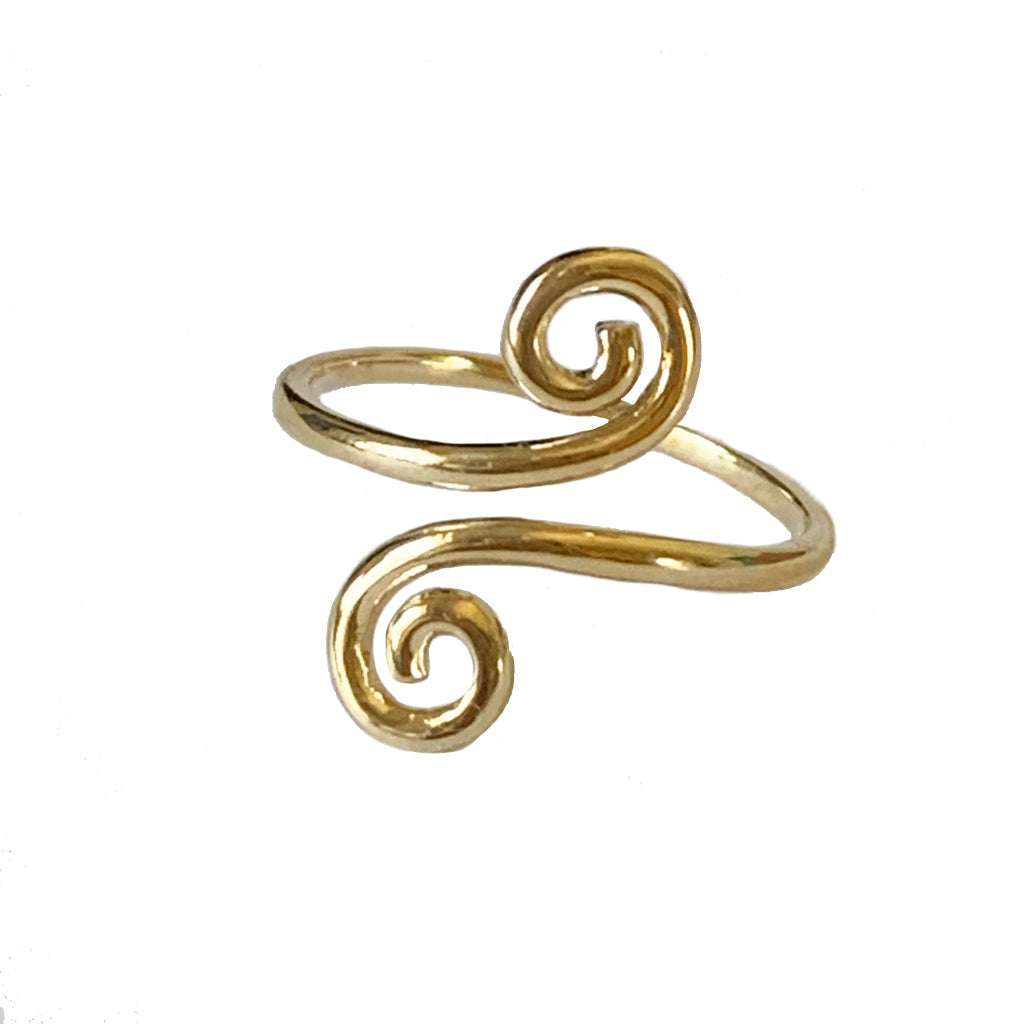 Double Swirl 10k Gold Adj Toe Ring - OUT OF STOCK