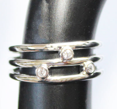 CZ Triple Strand Sterling Adj Toe Ring