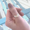 Triple Chevron Mixed Metal Hammered Ring