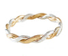 Twine medley sterling and gold ring for the big toe in size 16 through 20